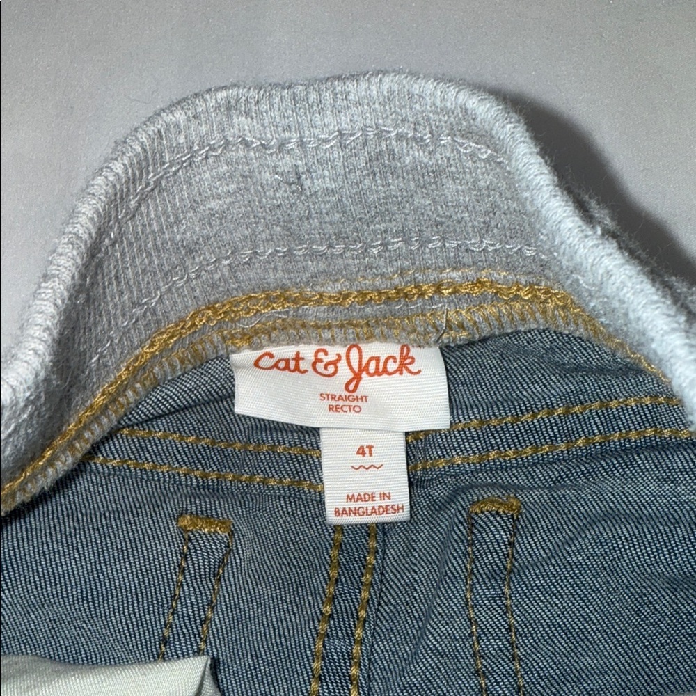 Cat & Jack Blue Jeans with Gray Waistband - Picture 2 of 3